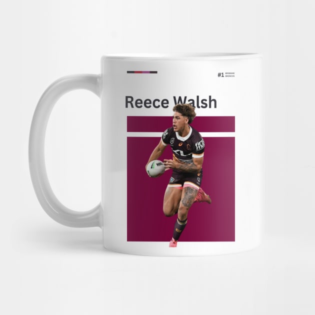 Reece Walsh Brisbane Broncos by Lottz_Design 